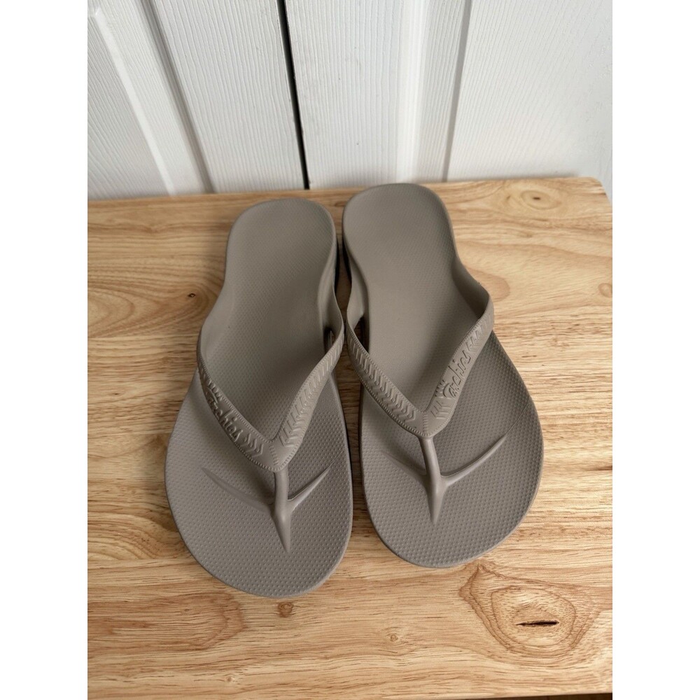 ARCHIES Taupe Arch Support Flip Flops Unisex Men 10 Women's 11